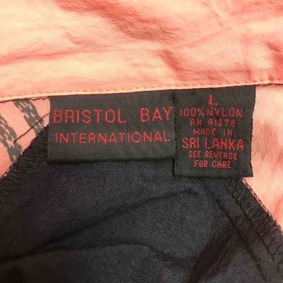 VTG Bristol Bay Black Orange Neon Windbreaker L - Picture 7 of 8